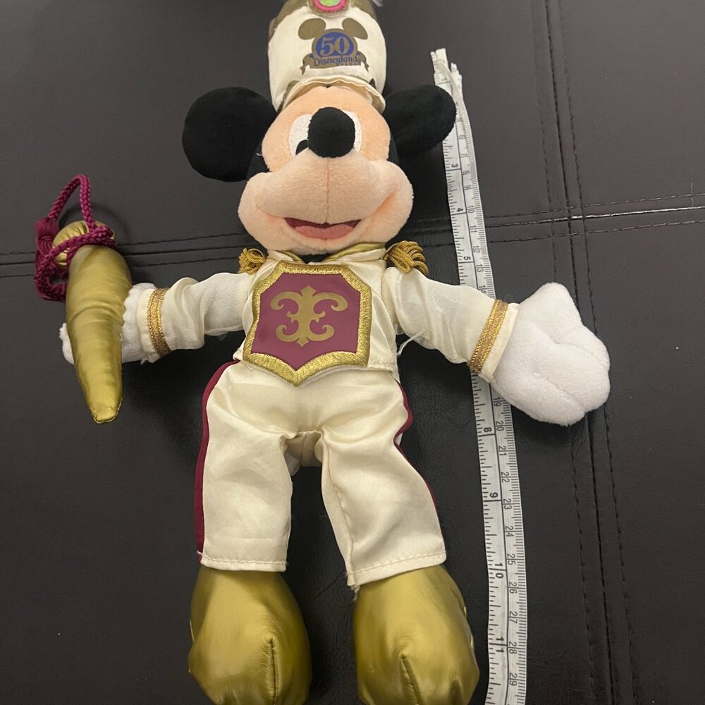 MICKEY MOUSE PLUSH FIGURE 50TH ANNIVERSARY 2005 TAG PENNANT MARCHING BAND LEADER - Picture 6 of 6